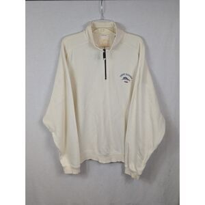 Tommy Bahama Relax 1/4 Zip Pullover Sweater Cream/Off White Men's Size 2XL/XXL